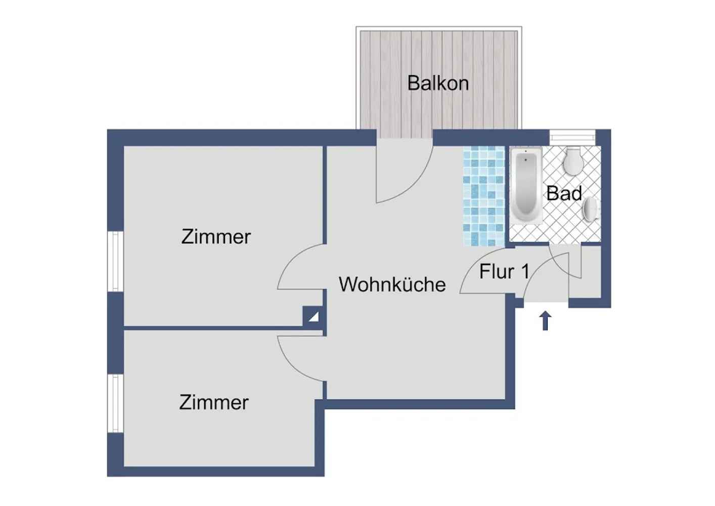 2 room apartment with 50 m² in Frankfurt am Main – Photo 3