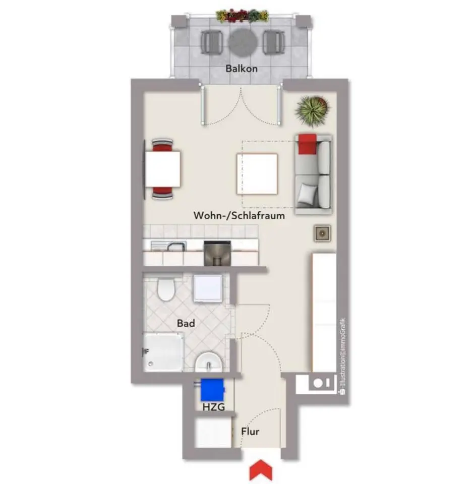 Studio mit 31 m² in Aschaffenburg – Bild 6