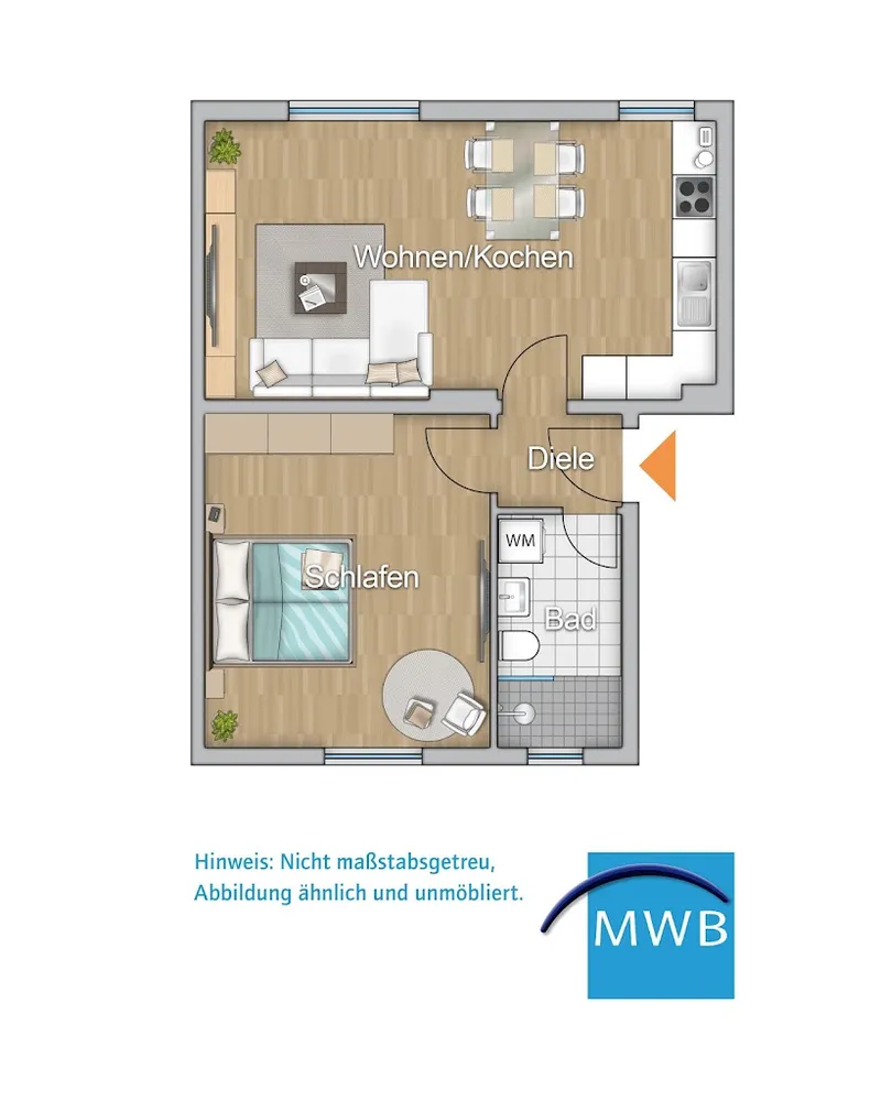 1 Zimmer Wohnung mit 44 m² in Mülheim an der Ruhr – Bild 2