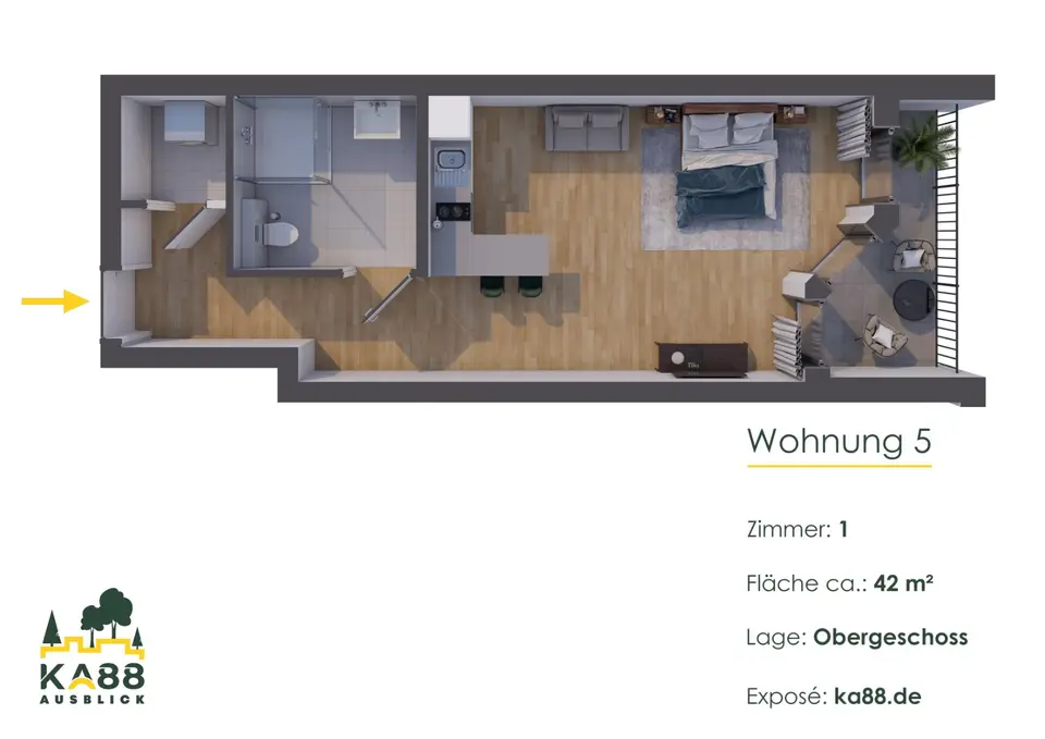 WG-Zimmer mit 42 m² in Hennef – Bild 4