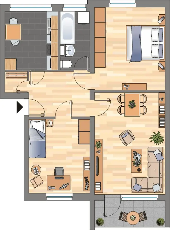 3 Zimmer Wohnung mit 68 m² in Leer – Bild 7