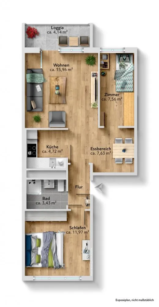 3 Zimmer Wohnung mit 56 m² in Chemnitz – Bild 8