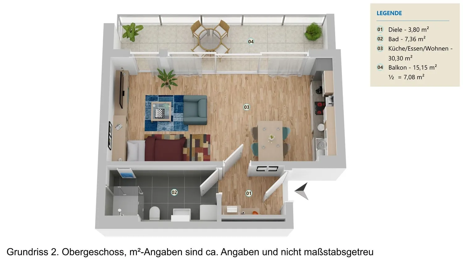 1 room apartment with 49 m² in Passau – Photo 9