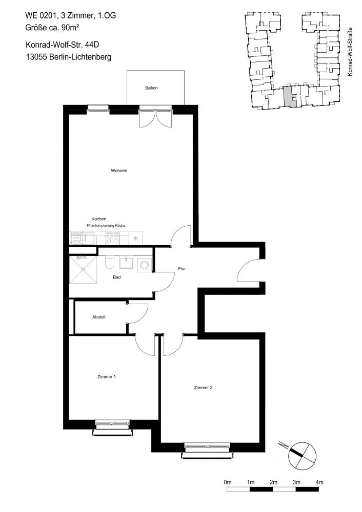 3 Zimmer Wohnung mit 90 m² in Berlin – Bild 2