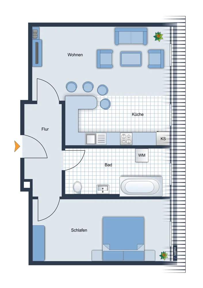 2 room apartment with 44 m² in Chemnitz – Photo 1