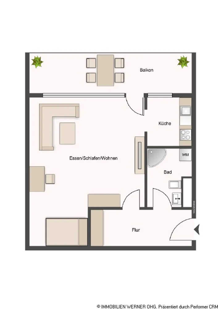 1 Zimmer Wohnung mit 39 m² in Rosenheim – Bild 2