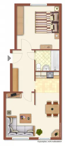 2 Zimmer Wohnung mit 41 m² in Halle (Saale) – Bild 2