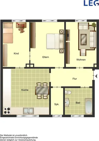 3 Zimmer Wohnung mit 53 m² in Bielefeld – Bild 2