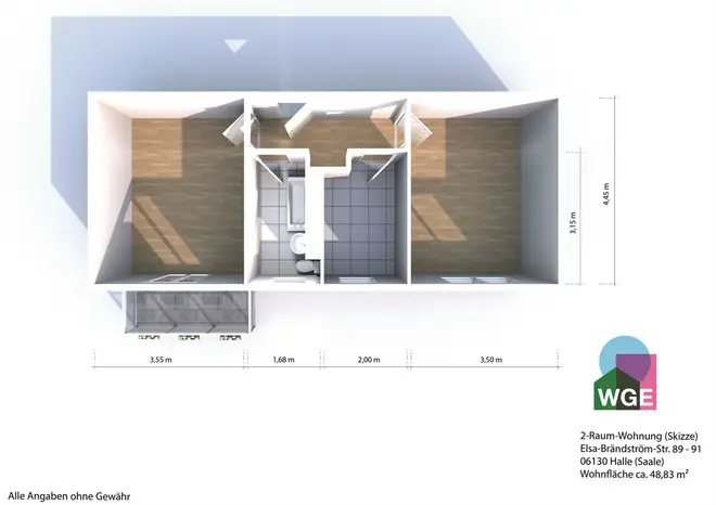 2 Zimmer Wohnung mit 49 m² in Halle (Saale) – Bild 7