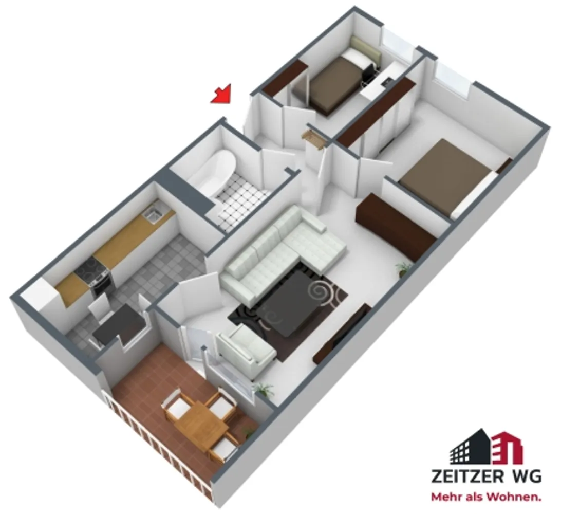 3 room apartment with 60 m² in Zeitz – Photo 3