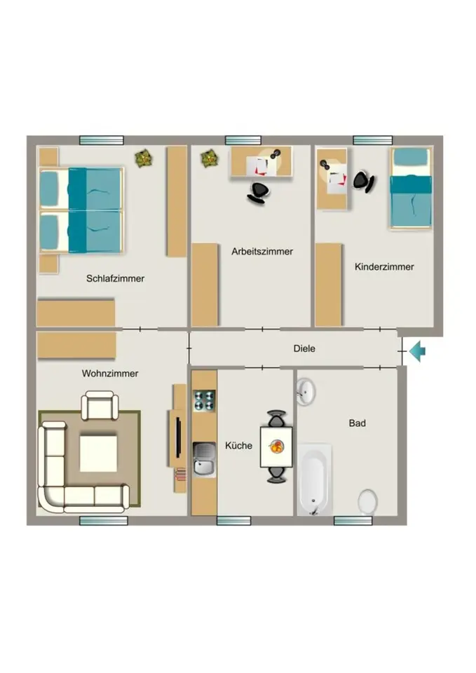 5 Zimmer Wohnung mit 60 m² in Oberhausen – Bild 5