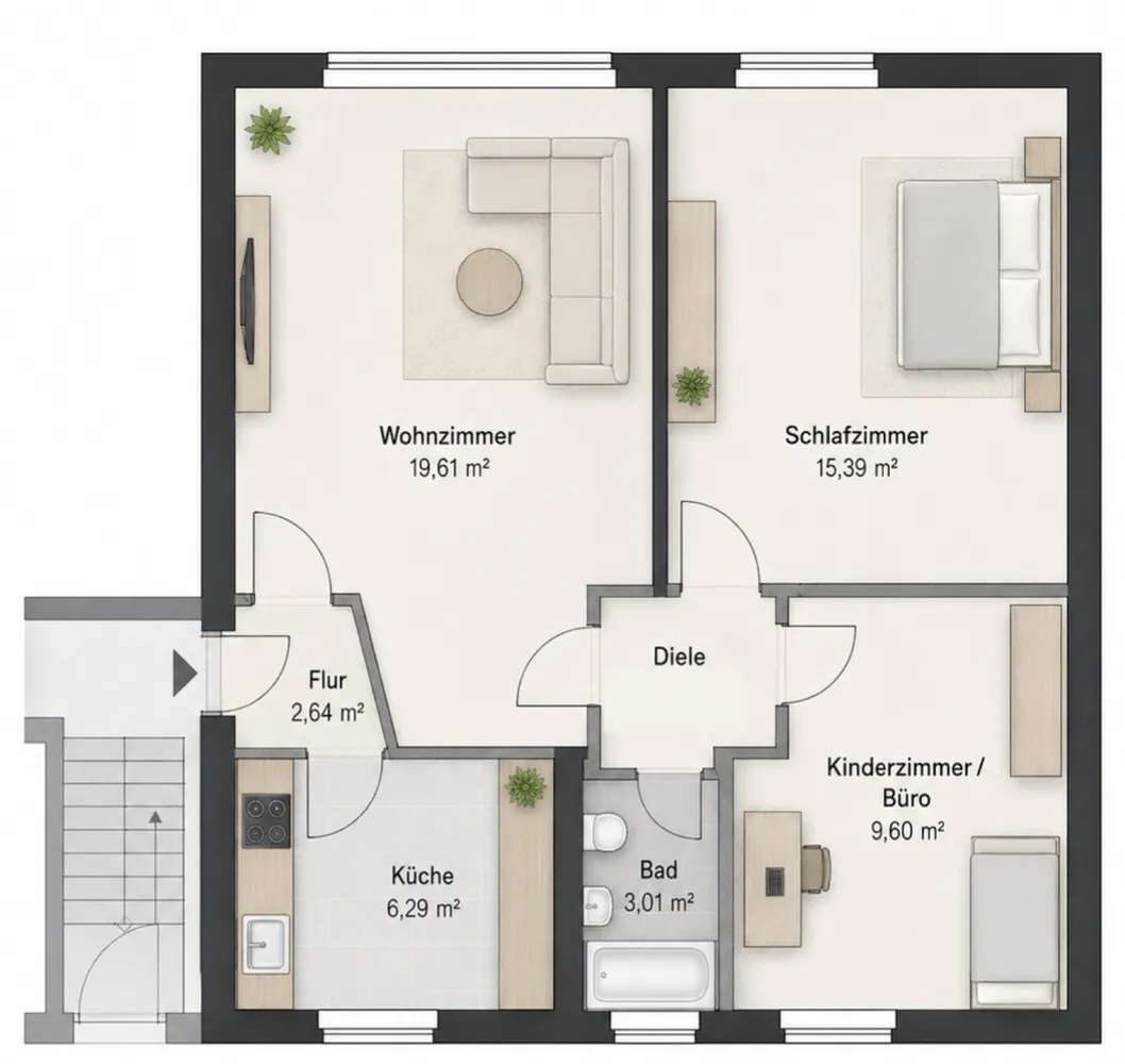 3 Zimmer Wohnung mit 57 m² in Hof – Bild 8