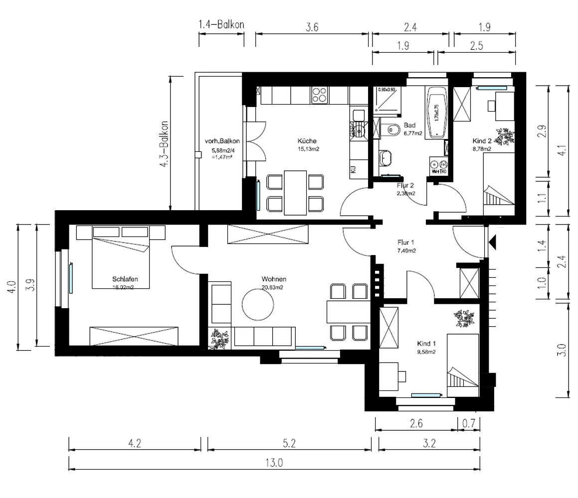 4 Zimmer Wohnung mit 88 m² in Magdeburg – Bild 7