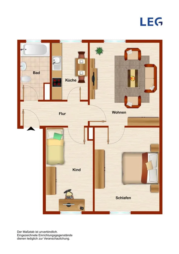2 Zimmer Wohnung mit 52 m² in Hamm – Bild 2