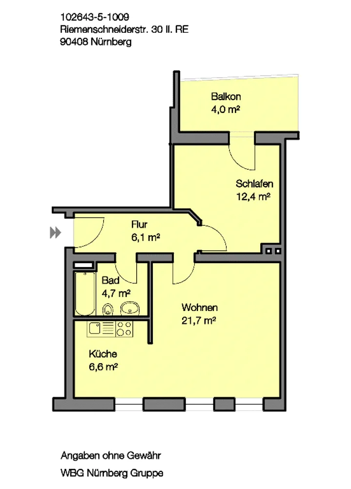 2 Zimmer Wohnung mit 54 m² in Nürnberg – Bild 12
