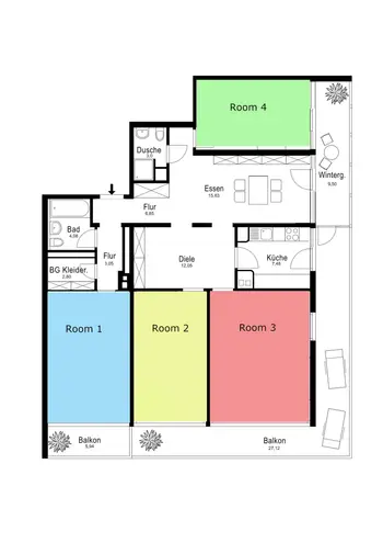 WG-Zimmer mit 21 m² in München – Bild 2
