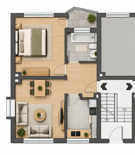 2 Zimmer Wohnung mit 47 m² in Duisburg – Bild 2