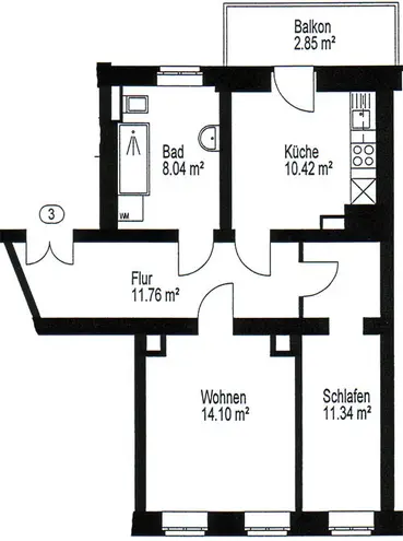 2 Zimmer Wohnung mit 59 m² in Leipzig – Bild 2