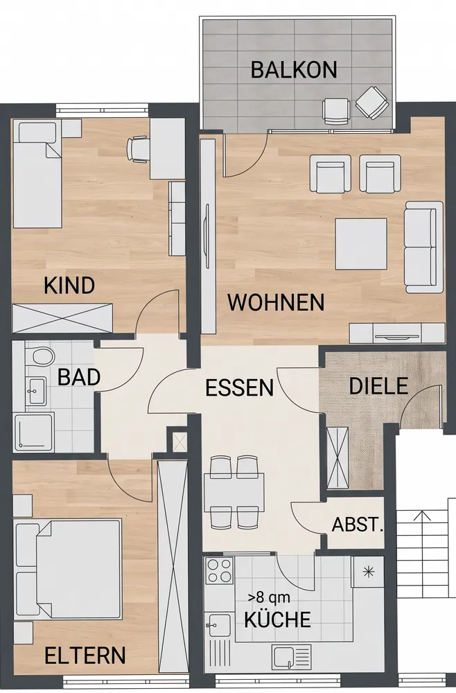 3 room apartment with 83 m² in Bochum – Photo 7