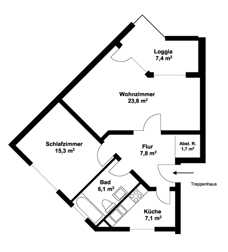 2 Zimmer Wohnung mit 64 m² in Hannover – Bild 3
