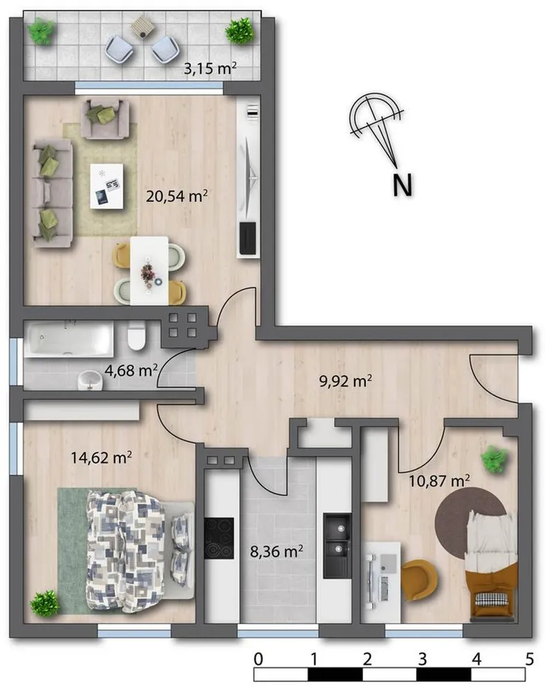 3 Zimmer Wohnung mit 70 m² in Wuppertal – Bild 2