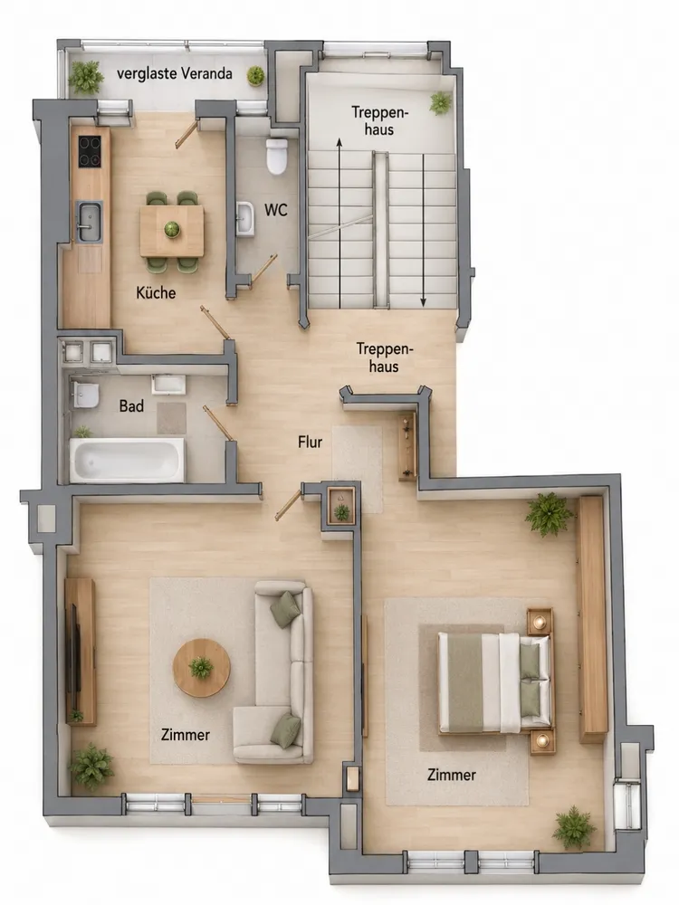 2 Zimmer Wohnung mit 51 m² in Stuttgart – Bild 1