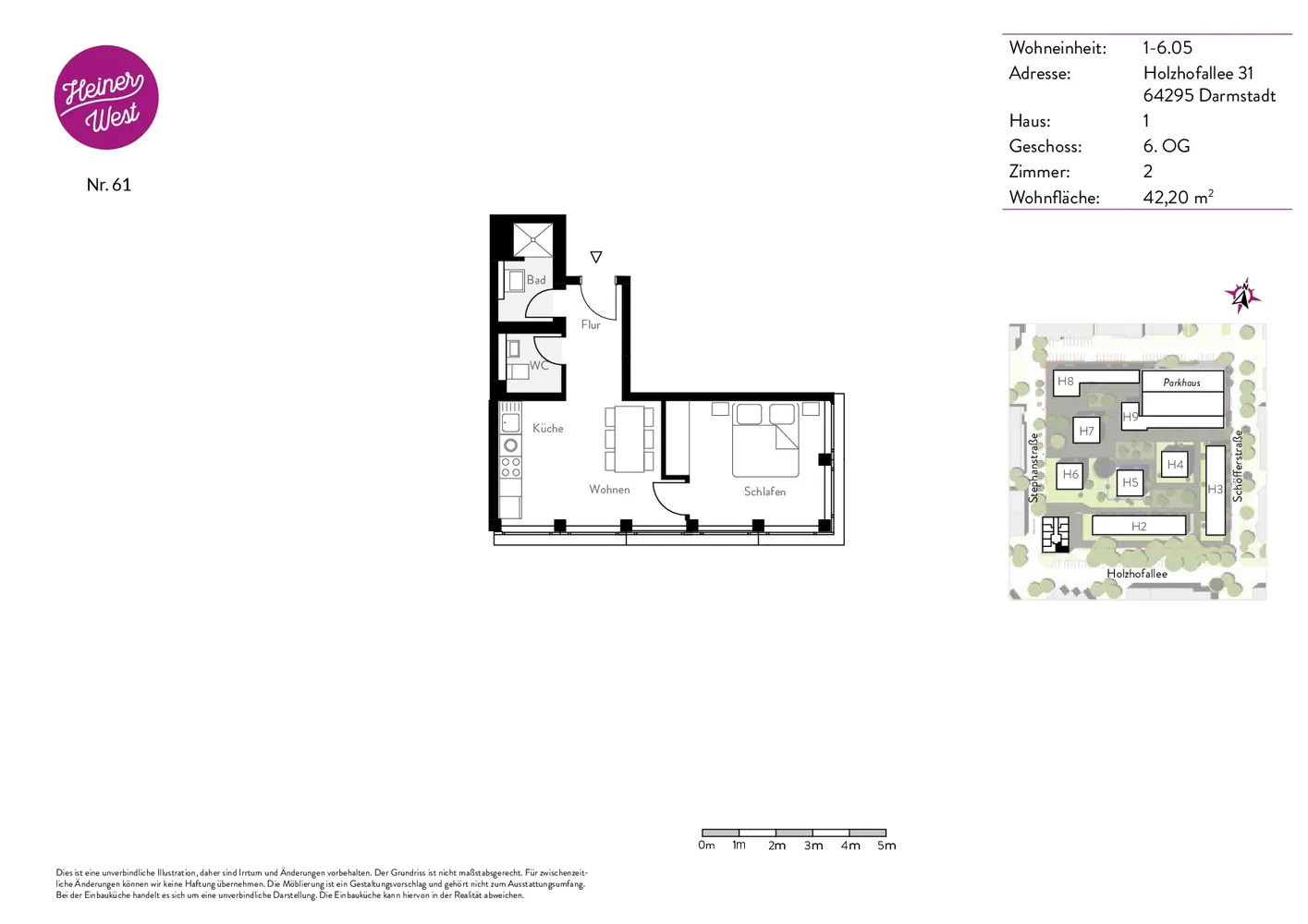 2 Zimmer Wohnung mit 42 m² in Darmstadt – Bild 8
