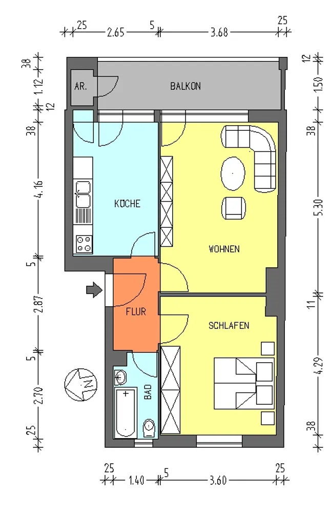 2 room apartment with 56 m² in Berlin – Photo 2