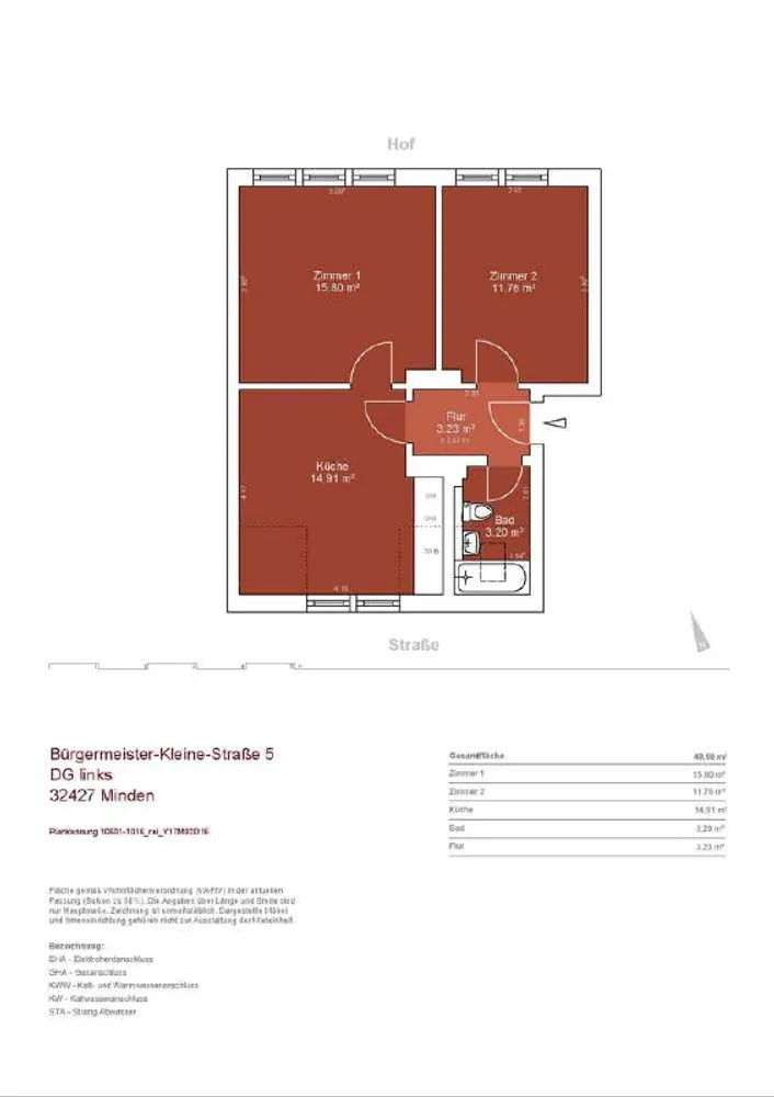 2 Zimmer Wohnung mit 49 m² in Minden – Bild 7