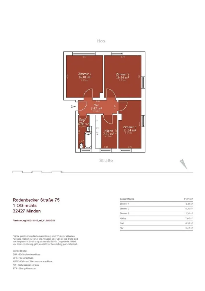 3 Zimmer Wohnung mit 61 m² in Minden – Bild 12