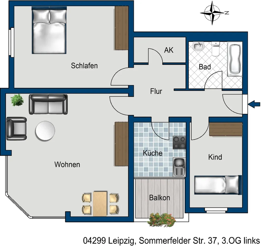 2 Zimmer Wohnung mit 79 m² in Leipzig – Bild 3