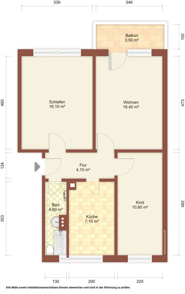 3 Zimmer Wohnung mit 59 m² in Zittau – Bild 3
