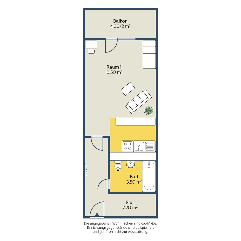 1 Zimmer Wohnung mit 32 m² in Leipzig – Bild 2