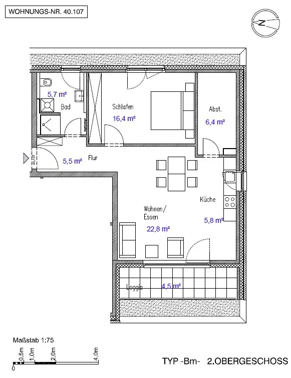 2 room apartment with 67 m² in Oldenburg – Photo 4