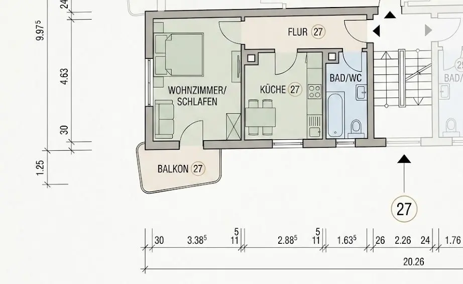 2 Zimmer Wohnung mit 38 m² in Singen – Bild 8