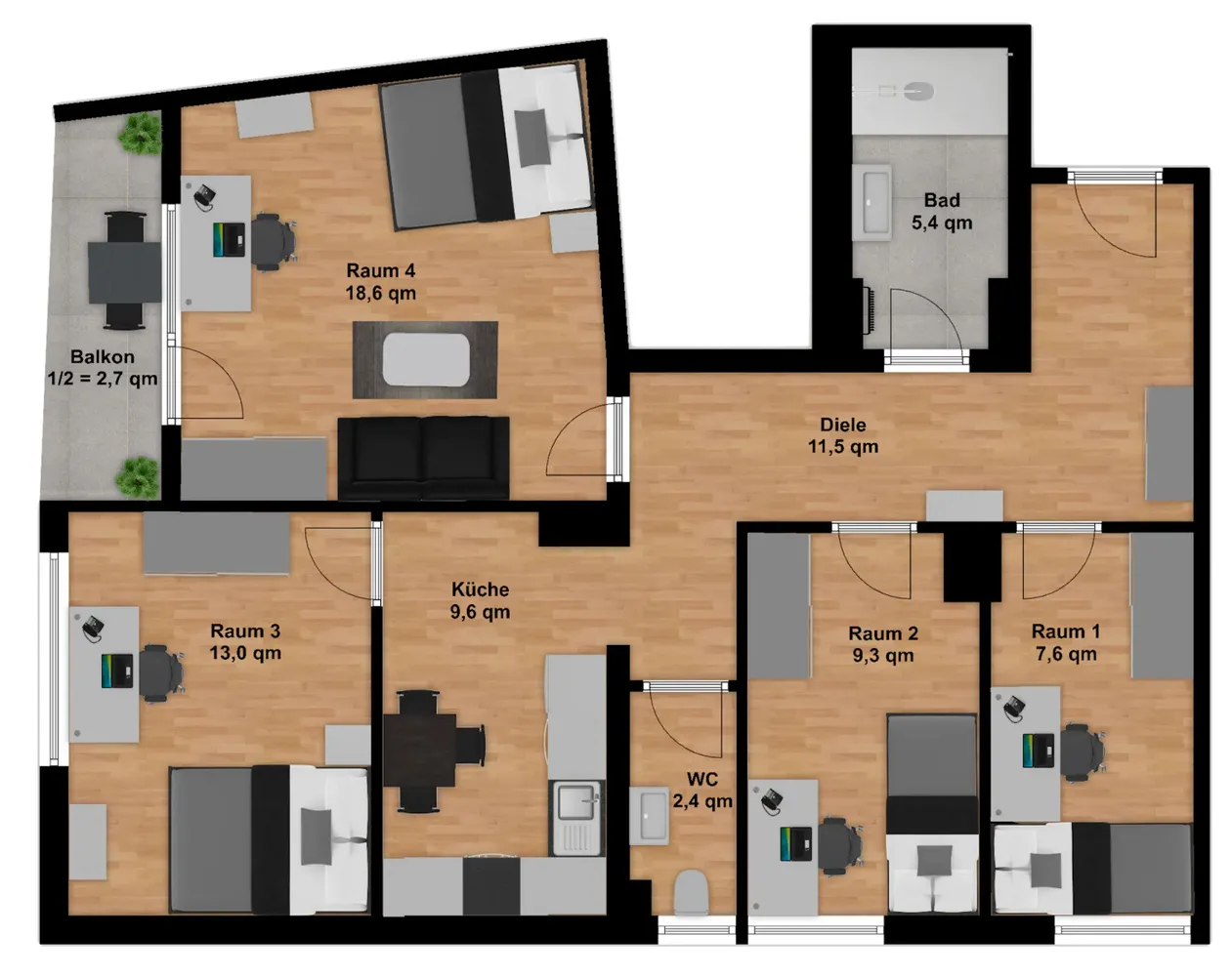 Shared room with 24 m² in Munich – Photo 3