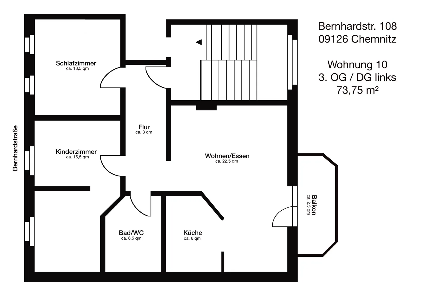 3 room apartment with 74 m² in Chemnitz – Photo 1