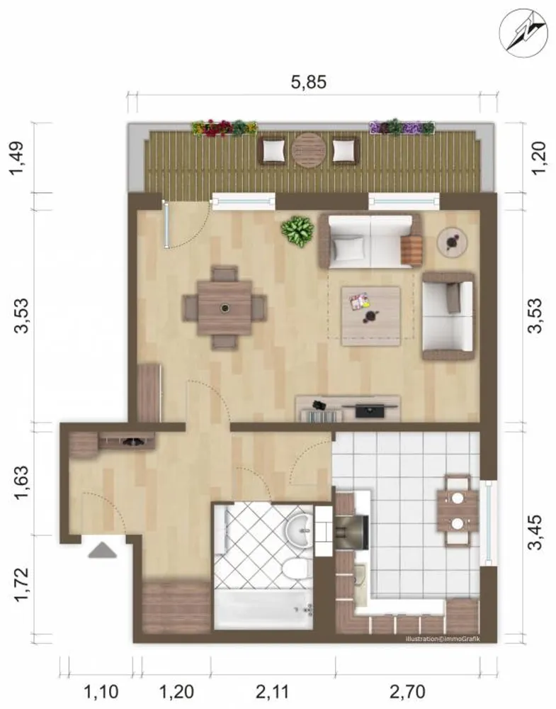 1 Zimmer Wohnung mit 45 m² in Hoyerswerda – Bild 2