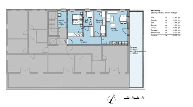 3 Zimmer Wohnung mit 94 m² in Hamburg – Bild 1