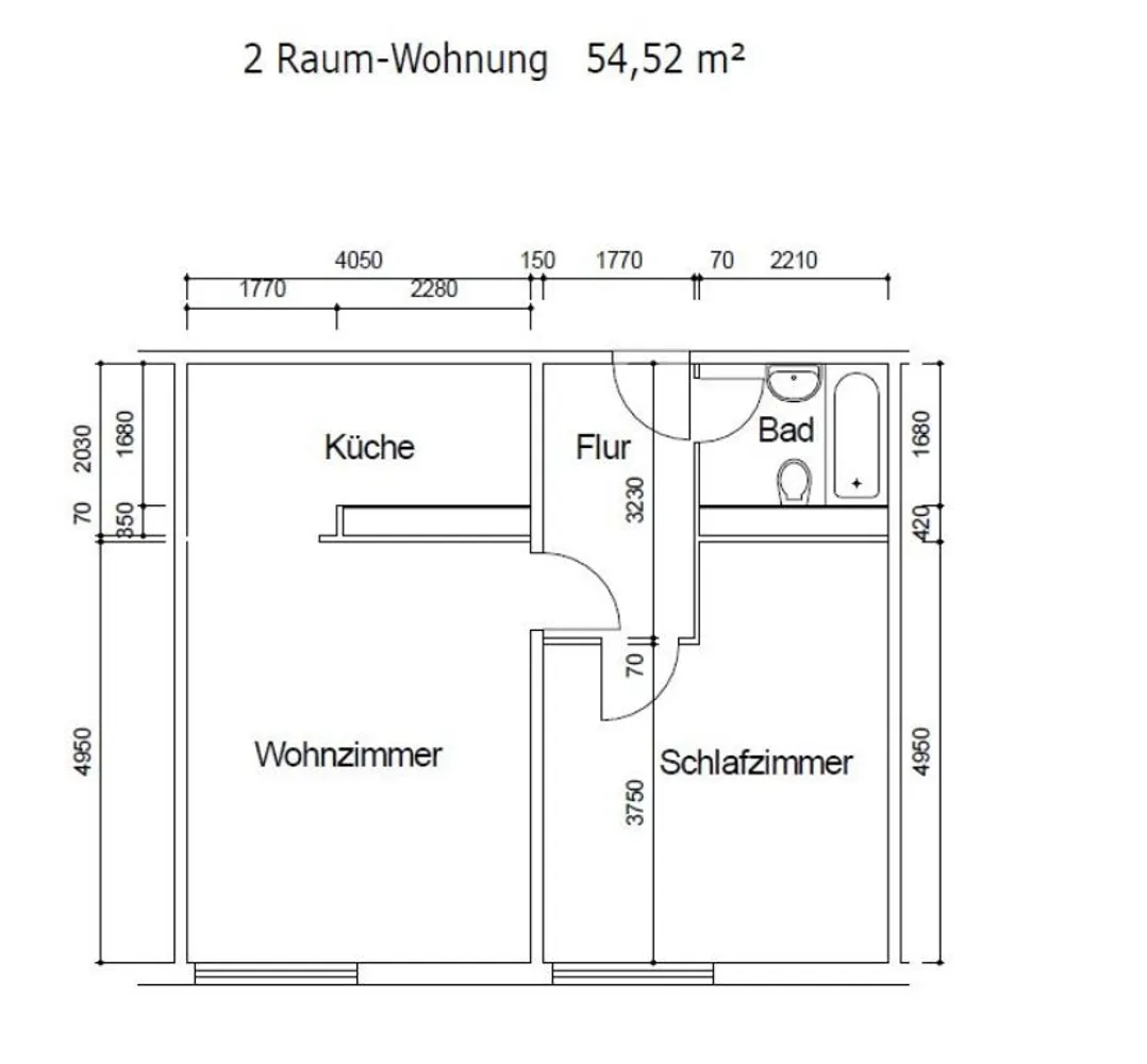 2 Zimmer Wohnung mit 55 m² in Suhl – Bild 2