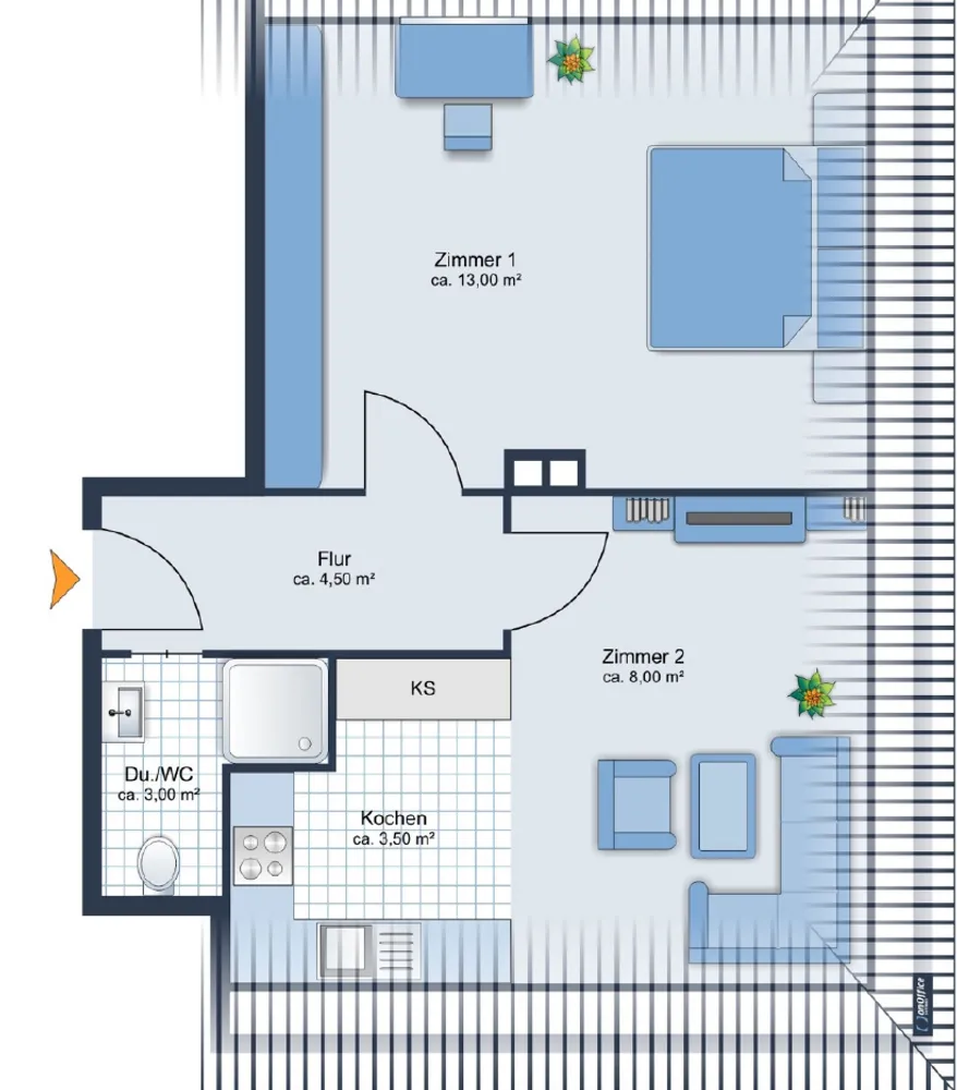 2 Zimmer Wohnung mit 32 m² in Hamburg – Bild 6