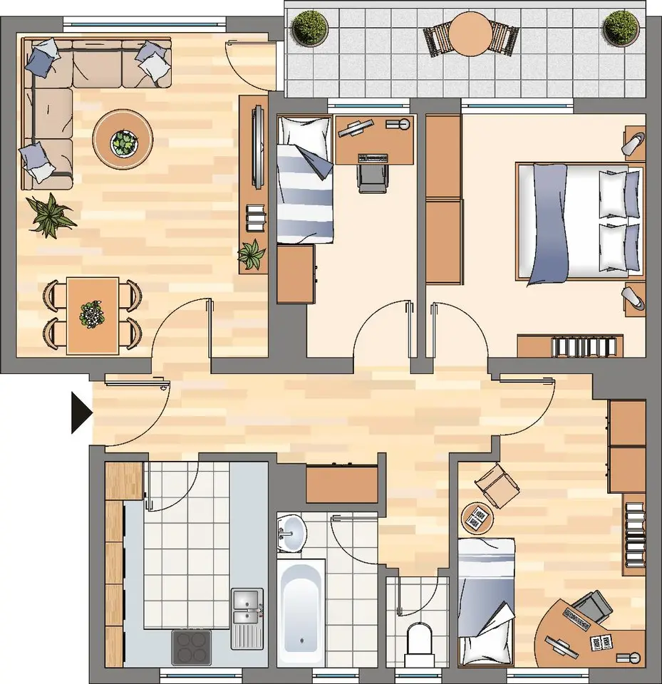 5 Zimmer Wohnung mit 76 m² in Dortmund – Bild 4