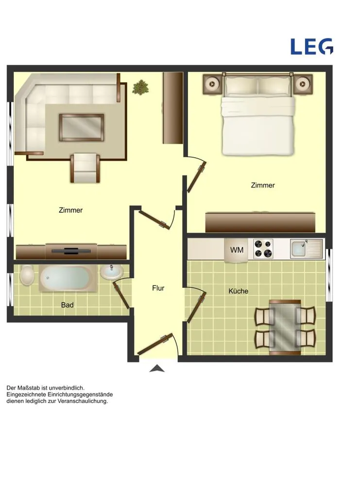 3 Zimmer Wohnung mit 52 m² in Hamm – Bild 2