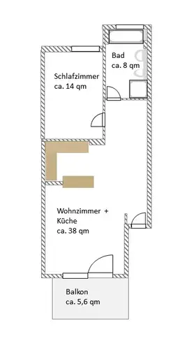 2 room apartment with 62 m² in Frankfurt am Main – Photo 6