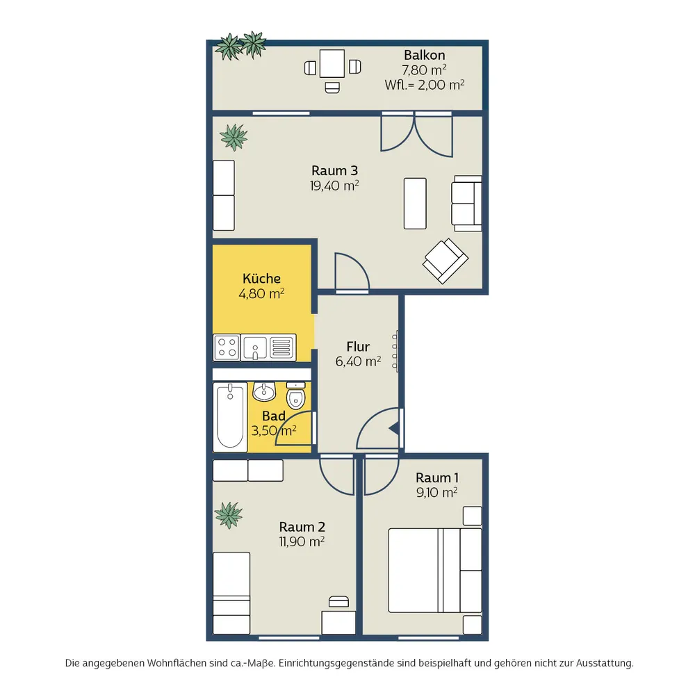 3 Zimmer Wohnung mit 57 m² in Leipzig – Bild 9