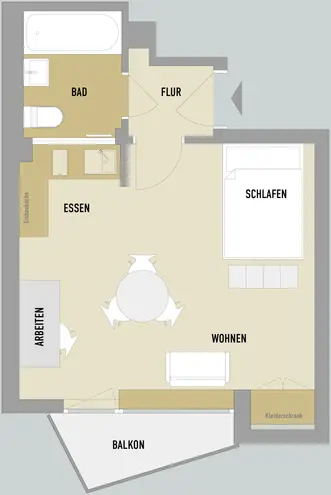 1 Zimmer Wohnung mit 30 m² in Düsseldorf – Bild 11