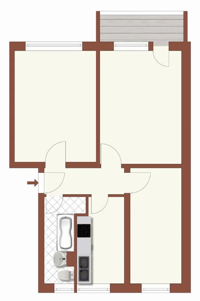 3 Zimmer Wohnung mit 57 m² in Berlin – Bild 2