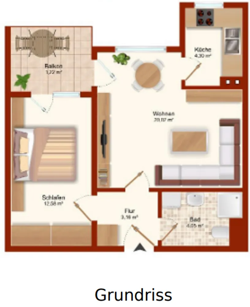2 Zimmer Wohnung mit 46 m² in Fürth – Bild 2