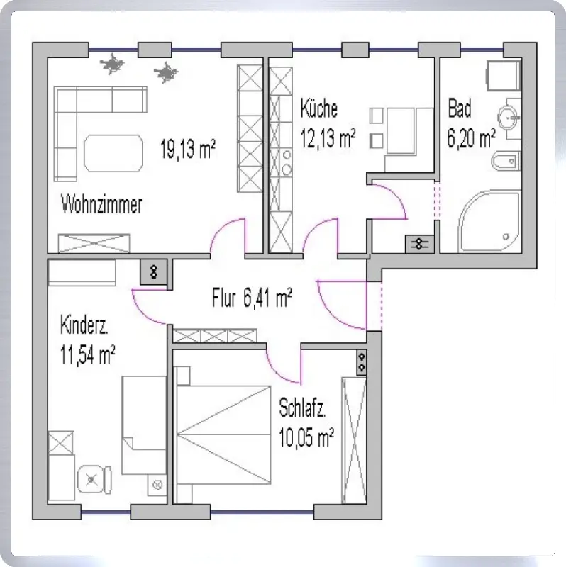 3 Zimmer Wohnung mit 72 m² in Mittweida – Bild 5