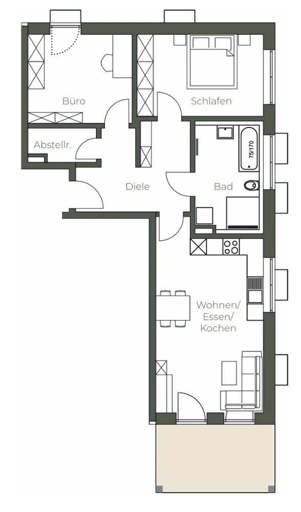 3 Zimmer Wohnung mit 76 m² in Regensburg – Bild 3